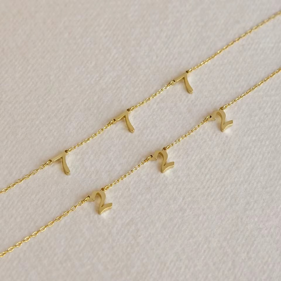 Arabic Numerals Necklace