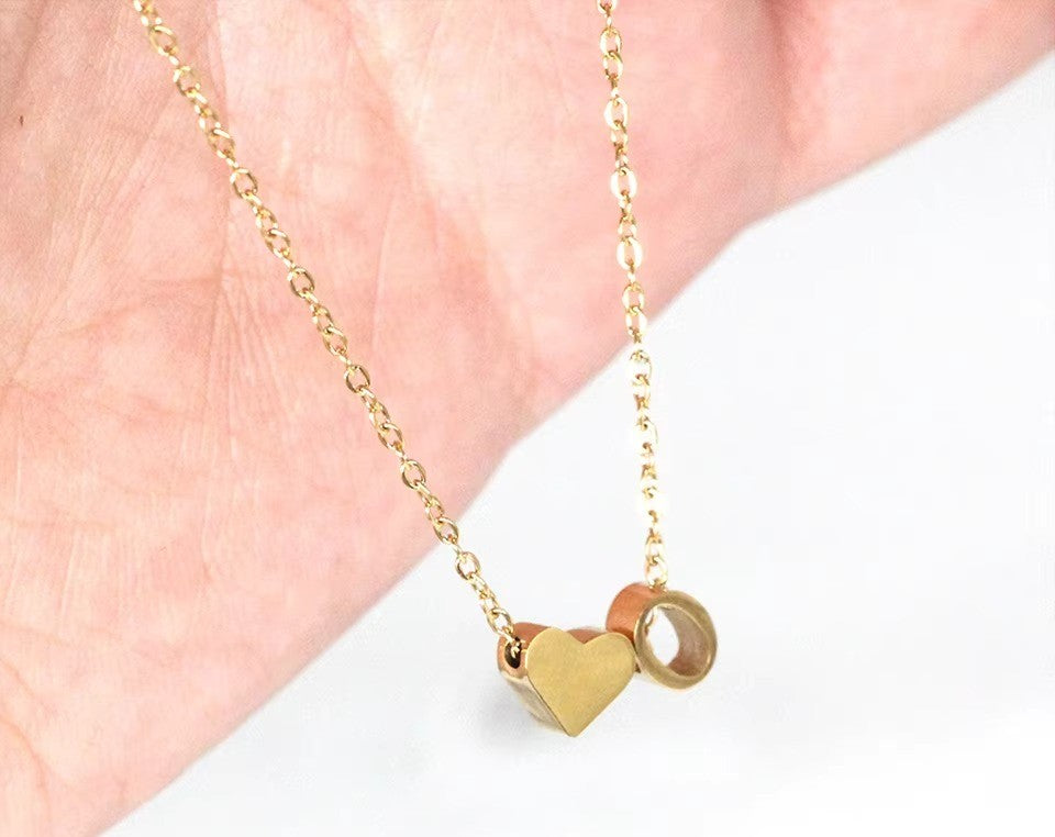 Heart & Initial Charm Necklace